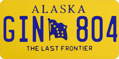 AK license plate GIN804