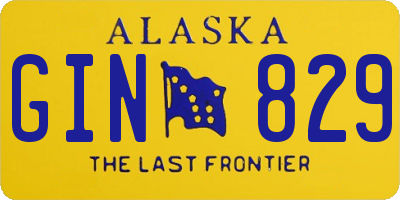 AK license plate GIN829