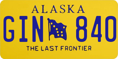AK license plate GIN840