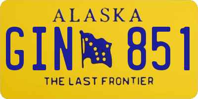 AK license plate GIN851