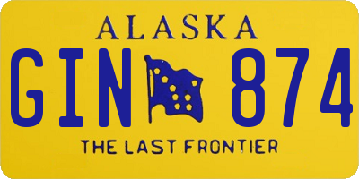 AK license plate GIN874