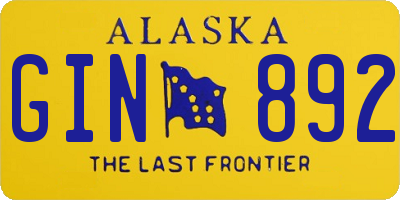 AK license plate GIN892
