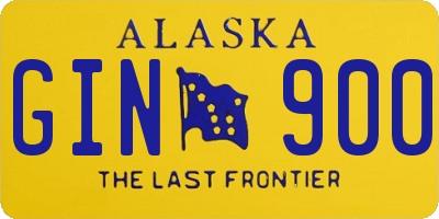 AK license plate GIN900