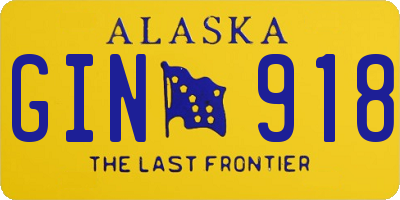 AK license plate GIN918