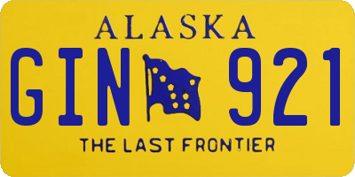 AK license plate GIN921