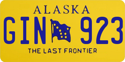 AK license plate GIN923