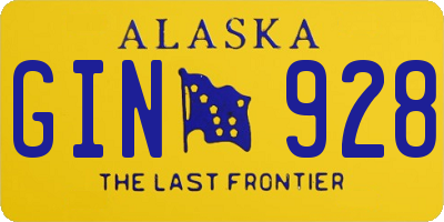 AK license plate GIN928