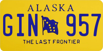 AK license plate GIN957
