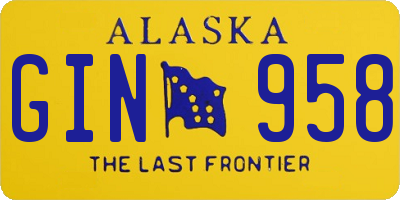 AK license plate GIN958