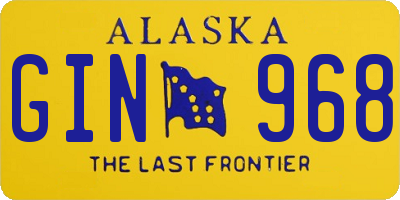 AK license plate GIN968