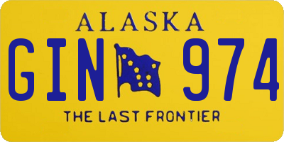 AK license plate GIN974