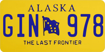 AK license plate GIN978