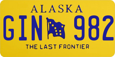 AK license plate GIN982