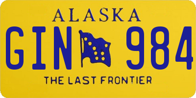 AK license plate GIN984