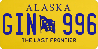 AK license plate GIN996