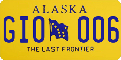 AK license plate GIO006