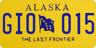 AK license plate GIO015