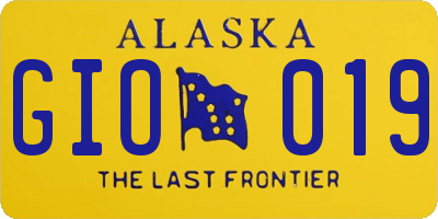 AK license plate GIO019