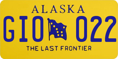AK license plate GIO022