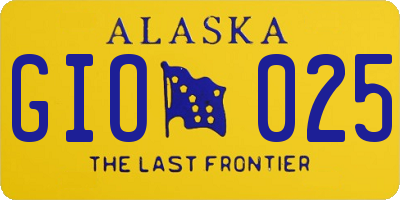 AK license plate GIO025