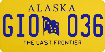 AK license plate GIO036