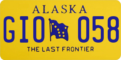 AK license plate GIO058