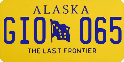 AK license plate GIO065