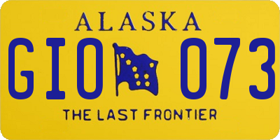 AK license plate GIO073