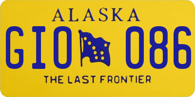 AK license plate GIO086