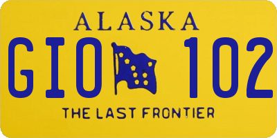 AK license plate GIO102