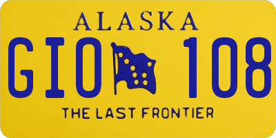AK license plate GIO108