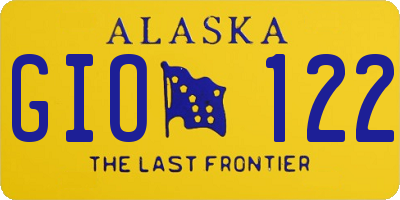 AK license plate GIO122