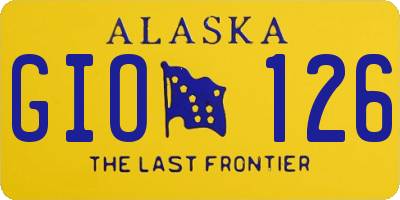 AK license plate GIO126