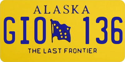 AK license plate GIO136