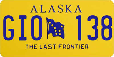 AK license plate GIO138