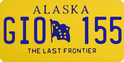 AK license plate GIO155