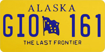 AK license plate GIO161