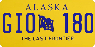 AK license plate GIO180