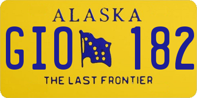 AK license plate GIO182