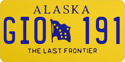 AK license plate GIO191