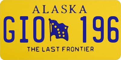 AK license plate GIO196