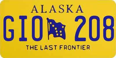 AK license plate GIO208