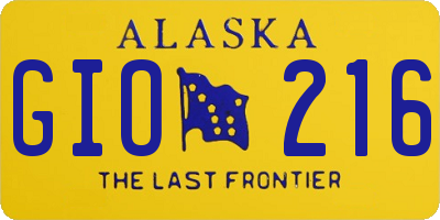 AK license plate GIO216