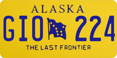 AK license plate GIO224
