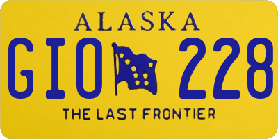 AK license plate GIO228
