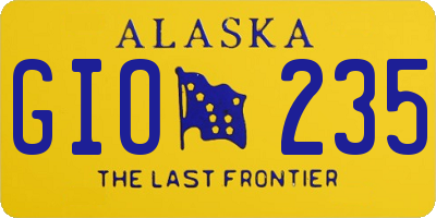 AK license plate GIO235