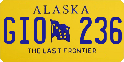 AK license plate GIO236