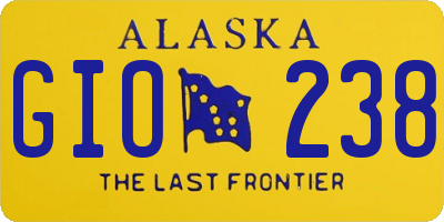 AK license plate GIO238