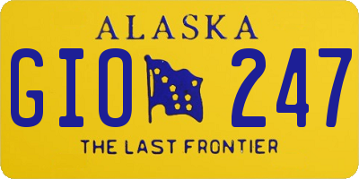 AK license plate GIO247