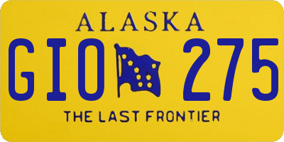 AK license plate GIO275